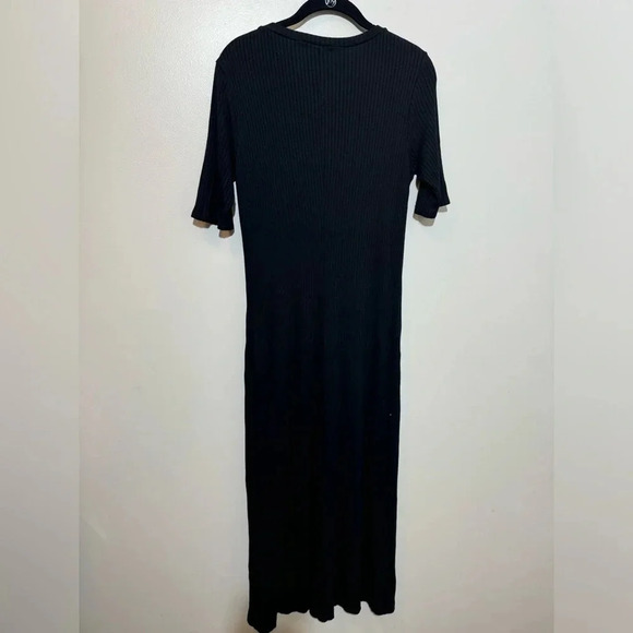 Reformation Black Ribbed Maxi Dress - Picture 3 of 6